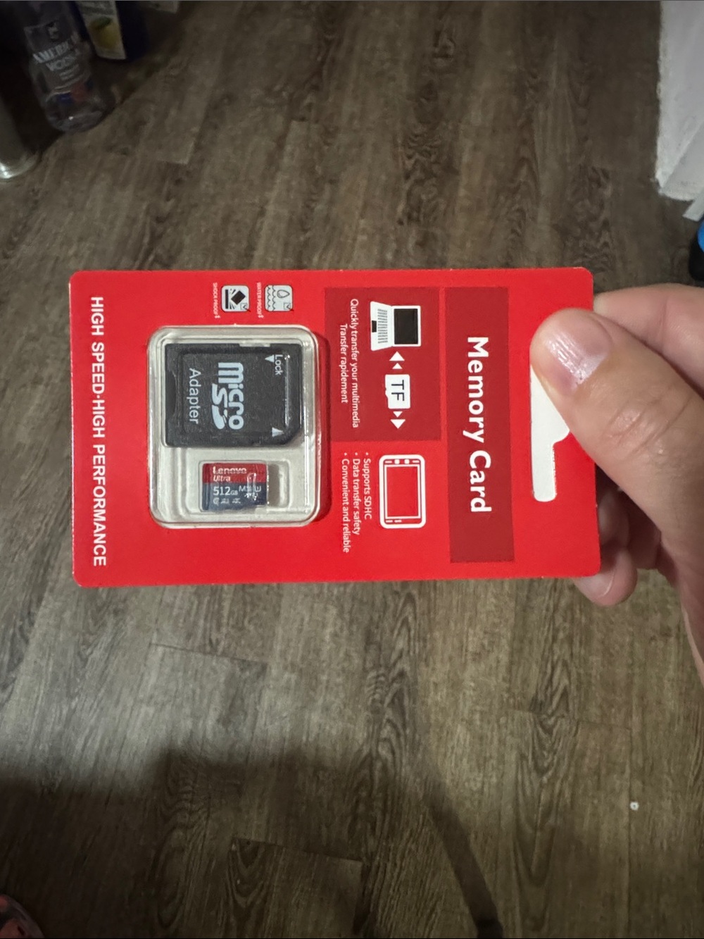 Lenovo Red MicroSD 512MB with SD Adapter